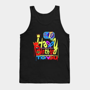 Happy Birthday Alphabet Letter (( F )) Dazzling Creative Design Tank Top